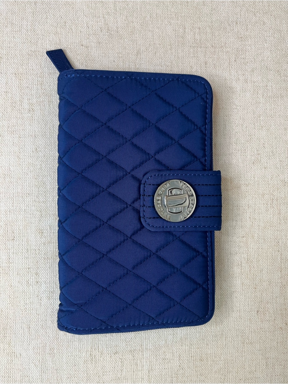 Vera Bradley Quilted Navy and âFloral Nightingale" Wallet with Turn-Lock clasp